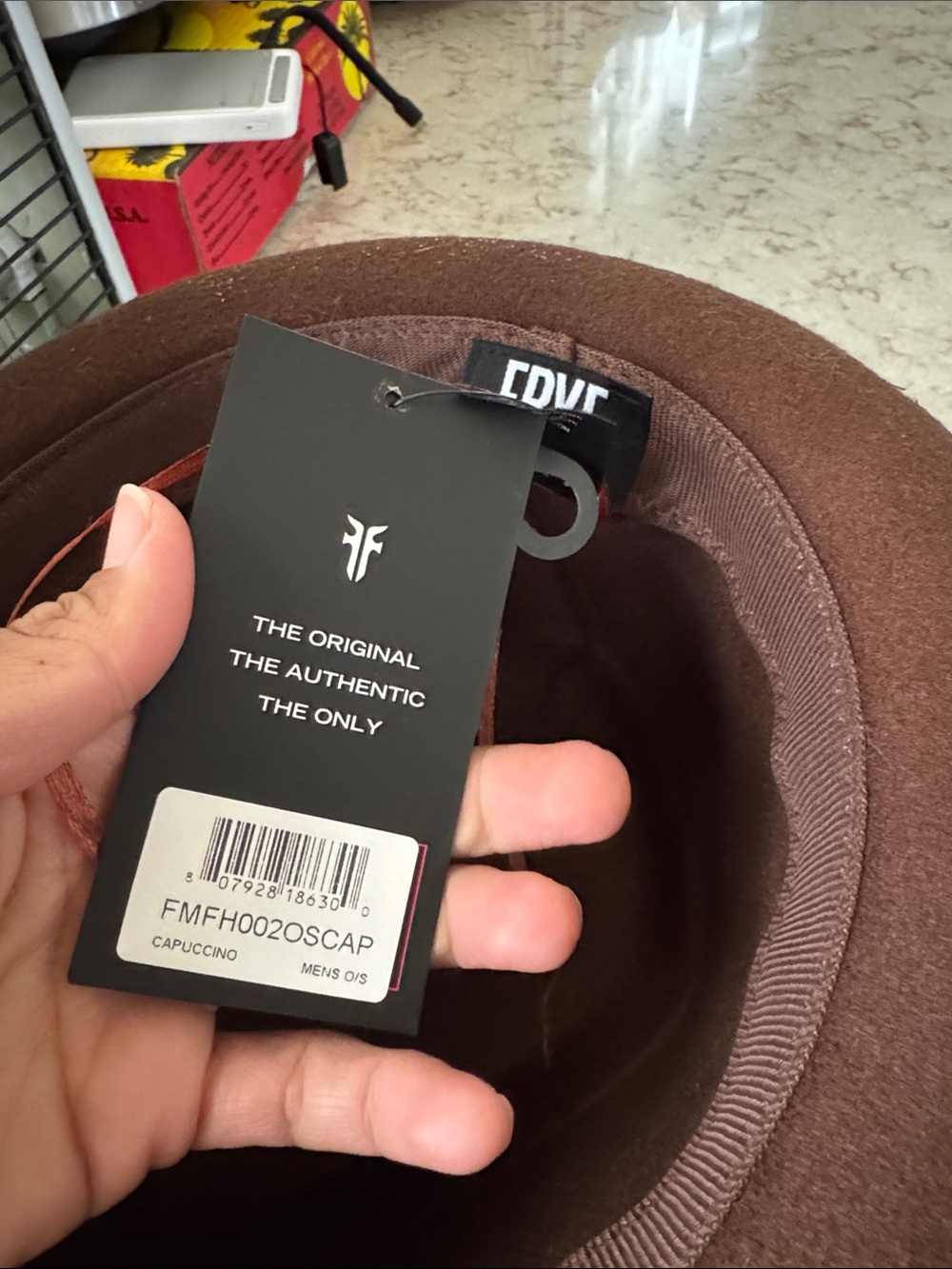 NWT Frye Cappuccino wood Felt Trilby Hat - Picture 5 of 6